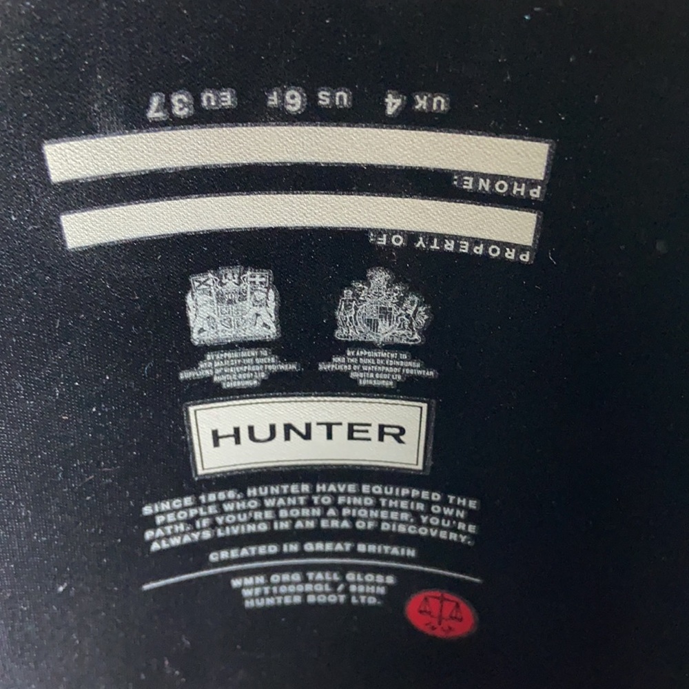 Women's Original Tall Hunter Rain Boots in Gloss Black - Picture 4 of 5